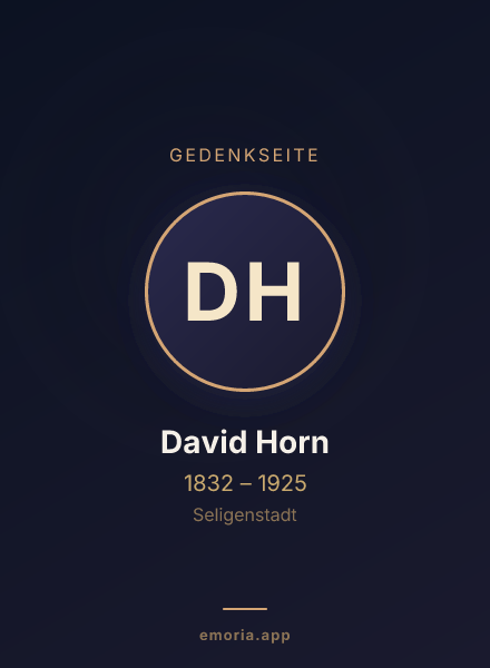 Gedenkportrait von David Horn
