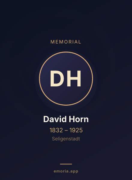 Memorial portrait of David Horn
