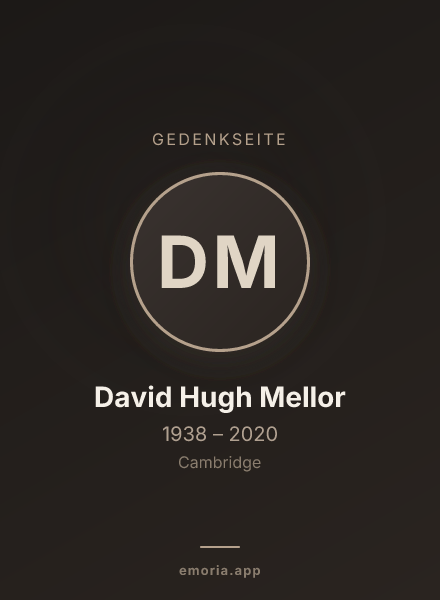 Gedenkportrait von David Hugh Mellor