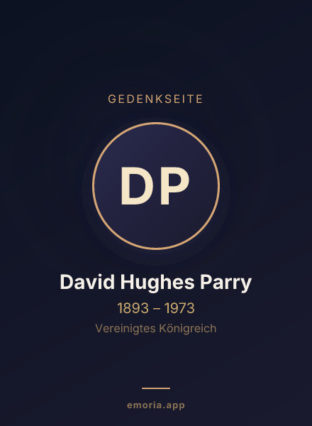 Gedenkportrait von David Hughes Parry