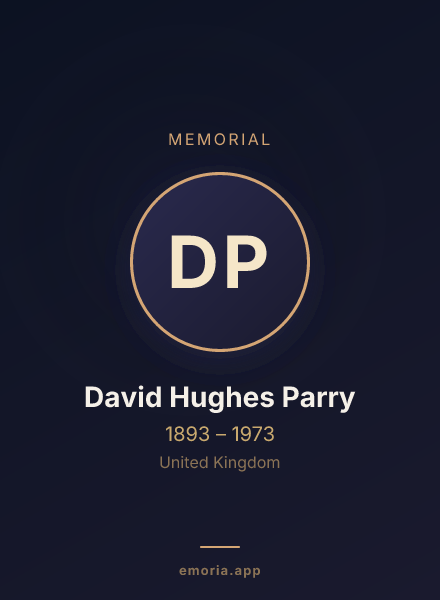 Memorial portrait of David Hughes Parry