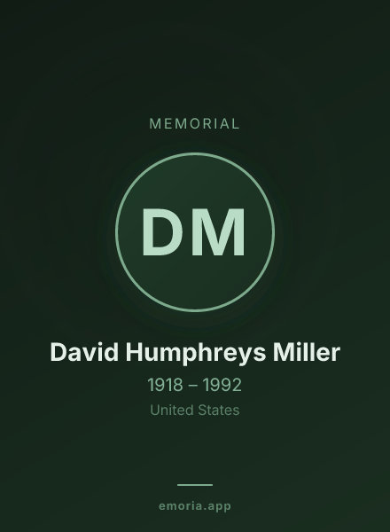 Memorial portrait of David Humphreys Miller
