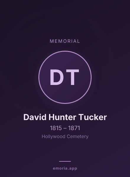 Memorial portrait of David Hunter Tucker