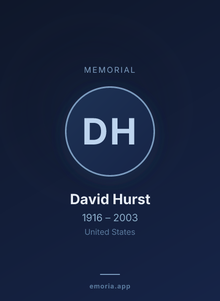 Memorial portrait of David Hurst
