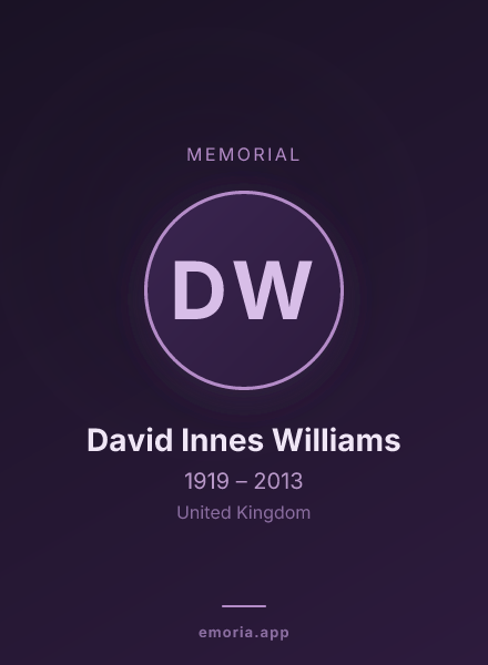 Memorial portrait of David Innes Williams