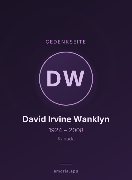Gedenkportrait von David Irvine Wanklyn