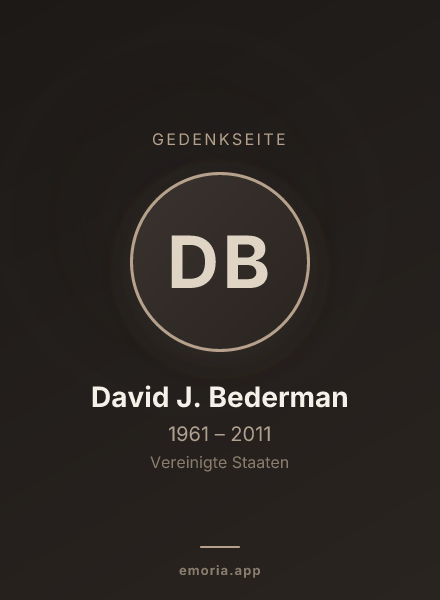 Gedenkportrait von David J. Bederman