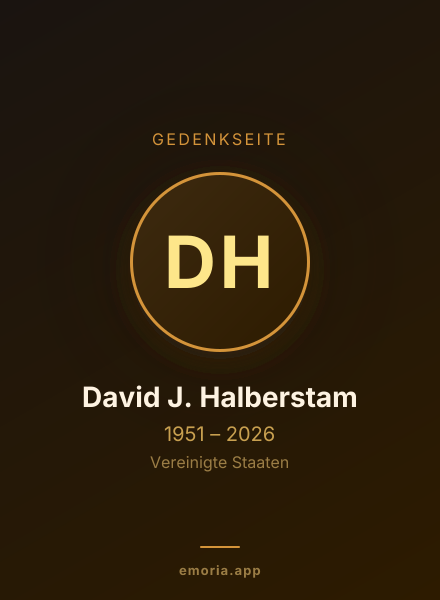 Gedenkportrait von David J. Halberstam