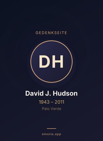 Gedenkportrait von David J. Hudson