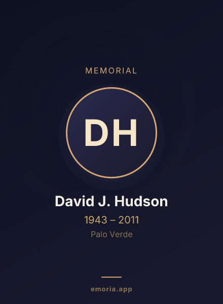 Memorial portrait of David J. Hudson