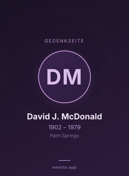 Gedenkportrait von David J. McDonald
