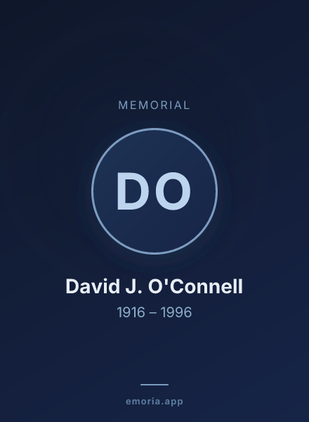 Memorial portrait of David J. O'Connell