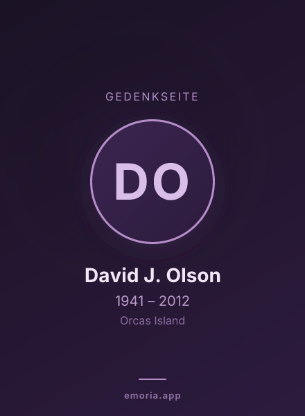 Gedenkportrait von David J. Olson