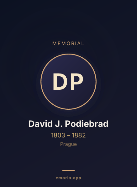Memorial portrait of David J. Podiebrad