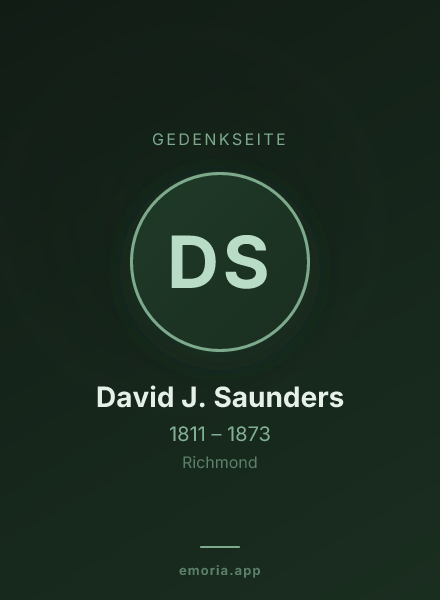 Gedenkportrait von David J. Saunders