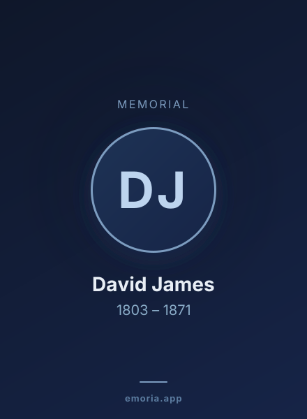 Memorial portrait of David James