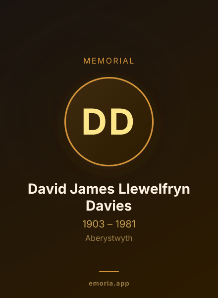 Memorial portrait of David James Llewelfryn Davies