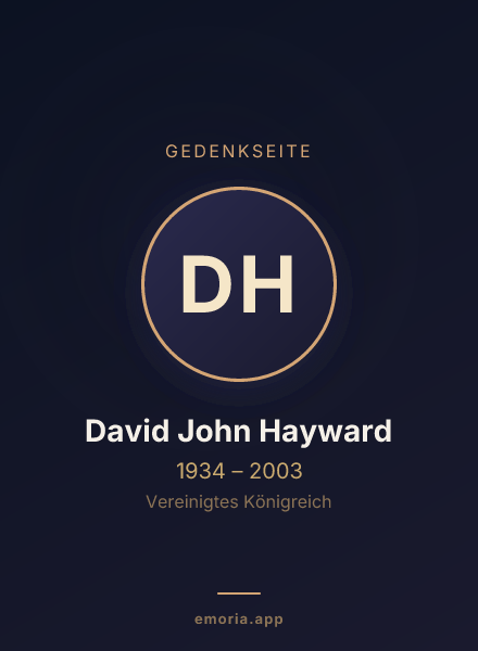 Gedenkportrait von David John Hayward
