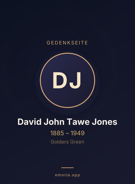 Gedenkportrait von David John Tawe Jones