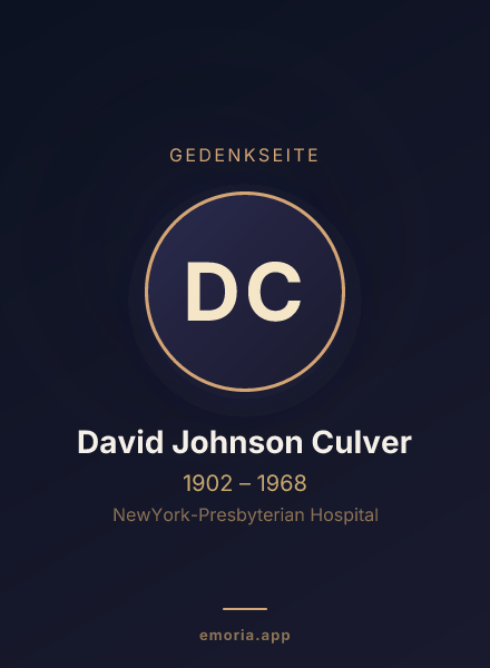 Gedenkportrait von David Johnson Culver