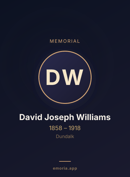 Memorial portrait of David Joseph Williams