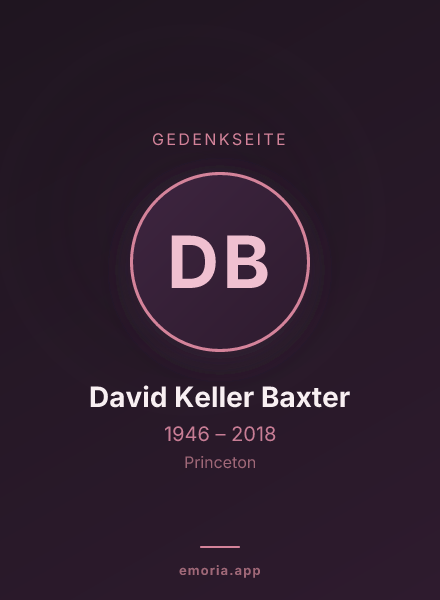 Gedenkportrait von David Keller Baxter