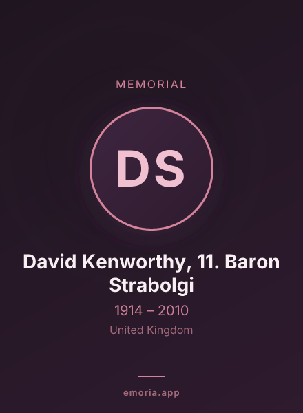 Memorial portrait of David Kenworthy, 11. Baron Strabolgi