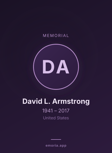 Memorial portrait of David L. Armstrong
