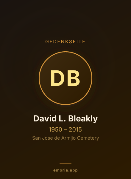Gedenkportrait von David L. Bleakly