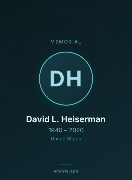 Memorial portrait of David L. Heiserman