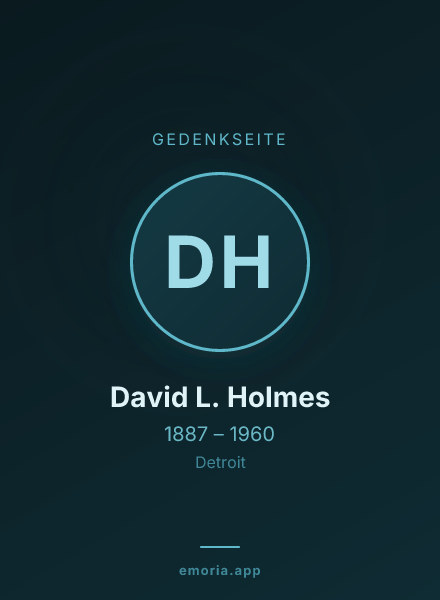 Gedenkportrait von David L. Holmes