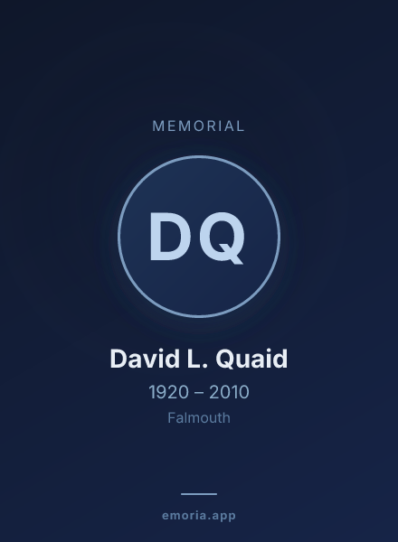 Memorial portrait of David L. Quaid