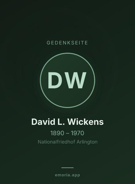 Gedenkportrait von David L. Wickens