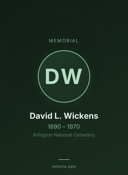 Memorial portrait of David L. Wickens