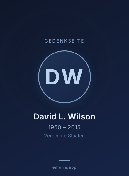 Gedenkportrait von David L. Wilson