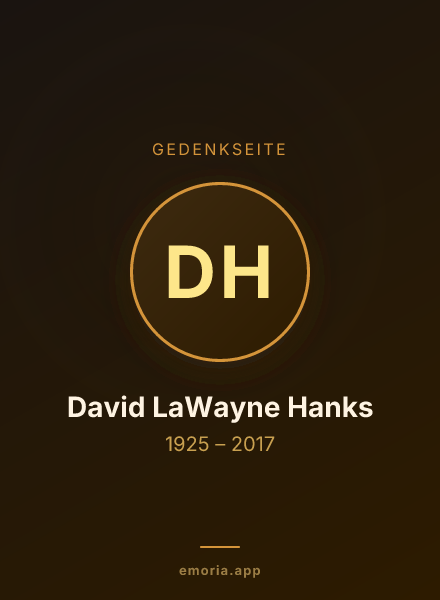 Gedenkportrait von David LaWayne Hanks