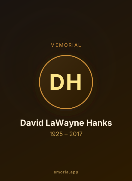Memorial portrait of David LaWayne Hanks