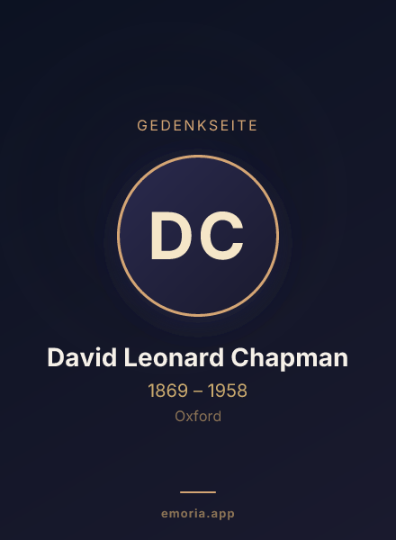 Gedenkportrait von David Leonard Chapman