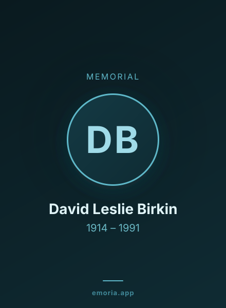 Memorial portrait of David Leslie Birkin