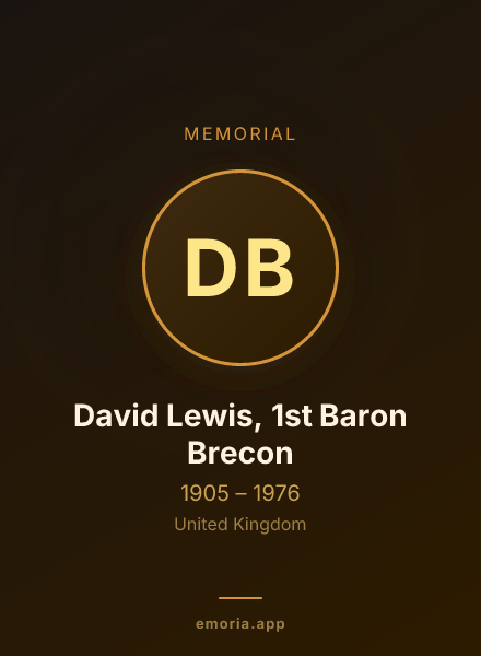 Memorial portrait of David Lewis, 1st Baron Brecon