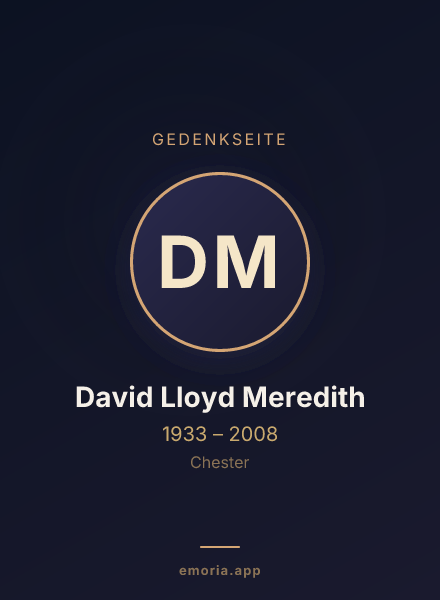 Gedenkportrait von David Lloyd Meredith