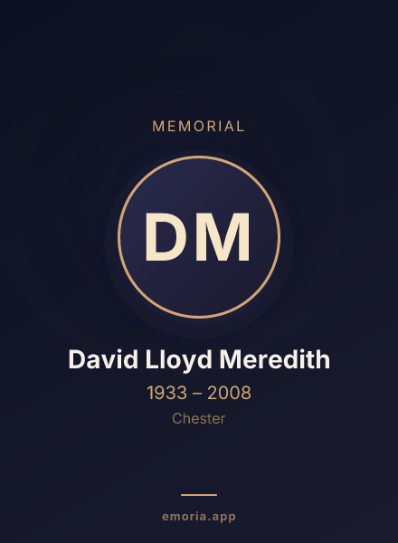 Memorial portrait of David Lloyd Meredith