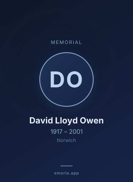 Memorial portrait of David Lloyd Owen