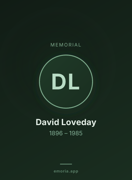Memorial portrait of David Loveday