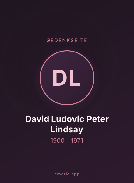 Gedenkportrait von David Ludovic Peter Lindsay