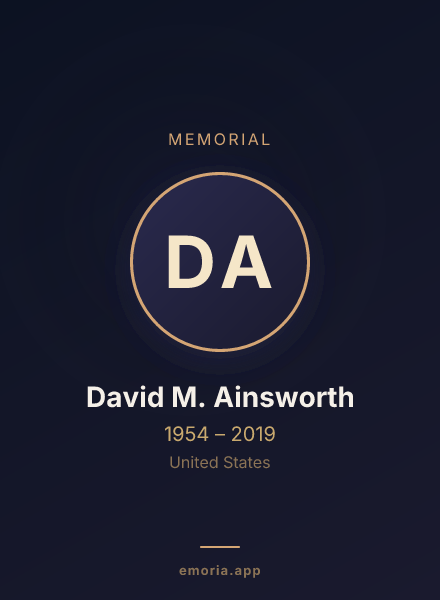 Memorial portrait of David M. Ainsworth