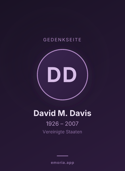 Gedenkportrait von David M. Davis