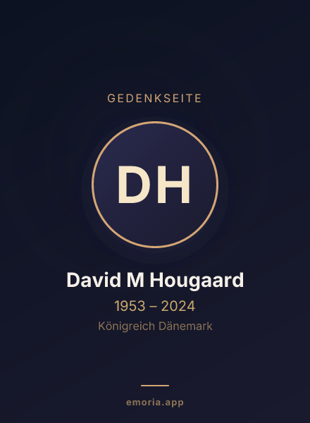 Gedenkportrait von David M Hougaard