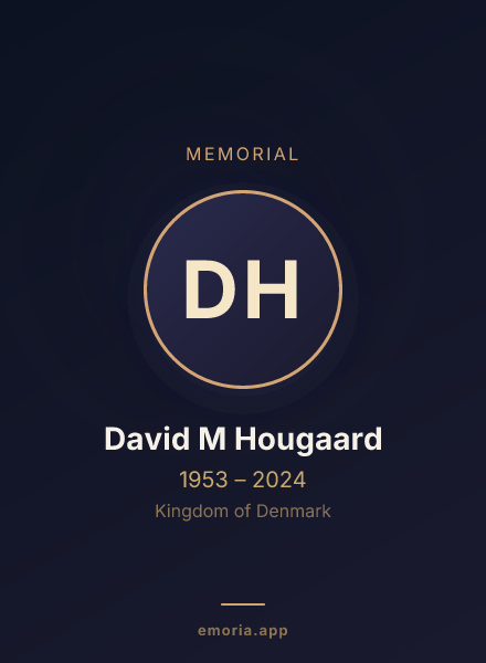Memorial portrait of David M Hougaard