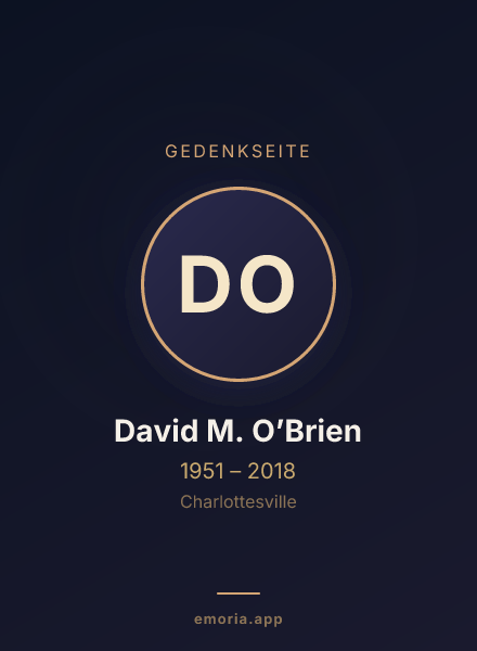 Gedenkportrait von David M. O’Brien